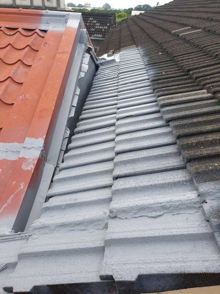 【高雄屋頂防水】三合院屋頂排水溝與瓦磚防水